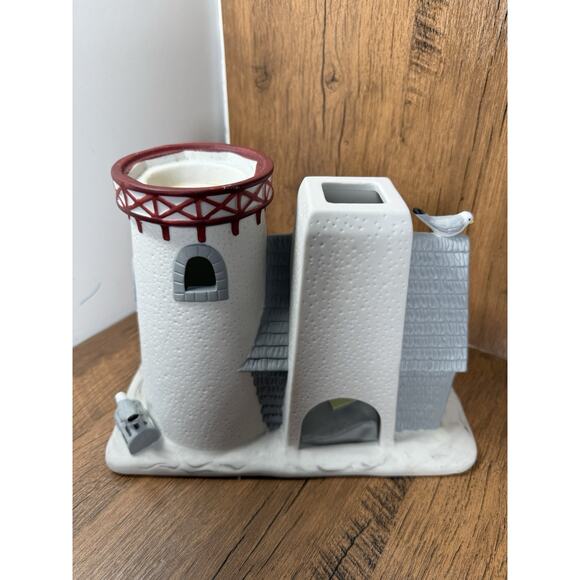 Partylite Stoney Harbor Lighthouse Candle Tea Light Holder Ceramic Missing Top - Picture 5 of 5